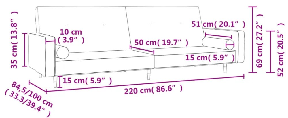 kétszemélyes sötétzöld bársony kanapéágy két párnával