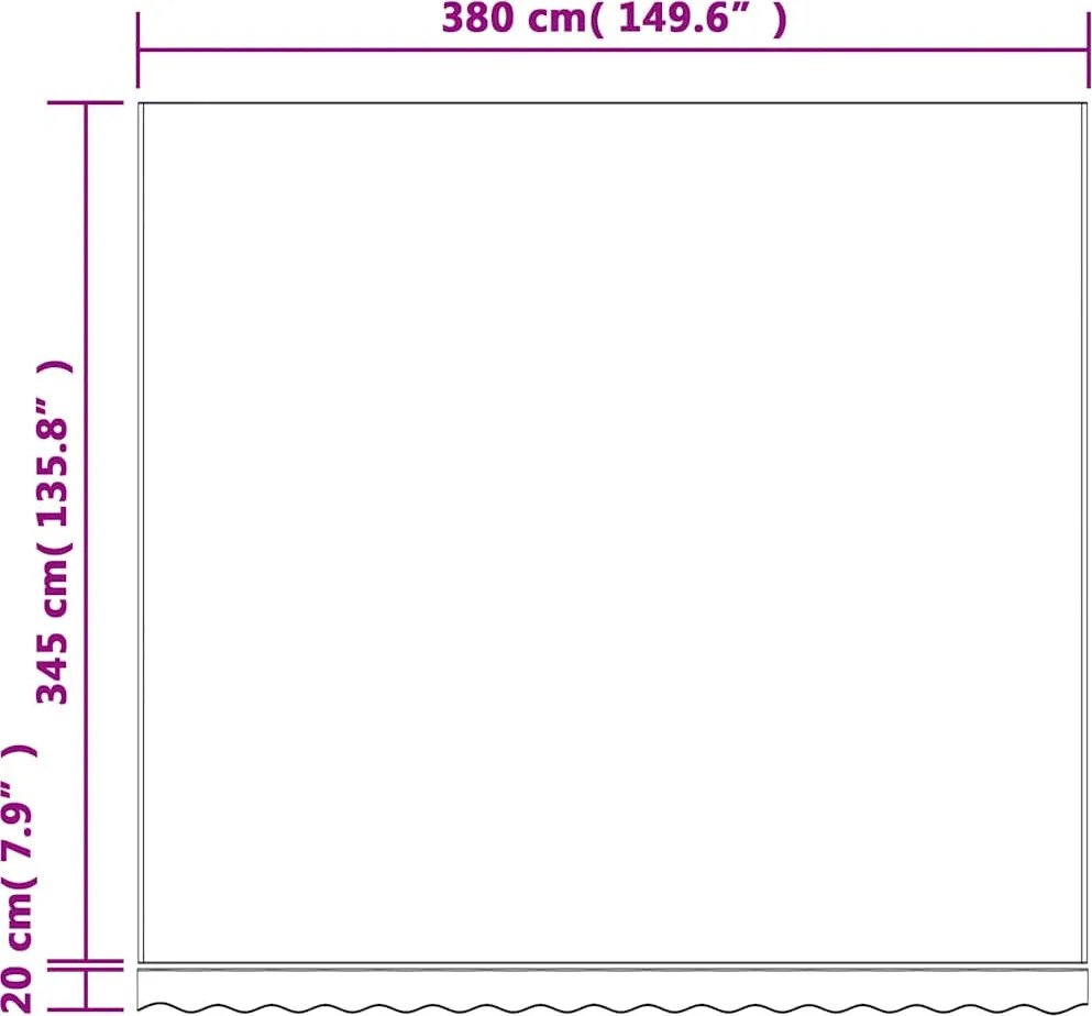 Többszínű csíkos pótszövet napellenzőhöz 4x3,5 m