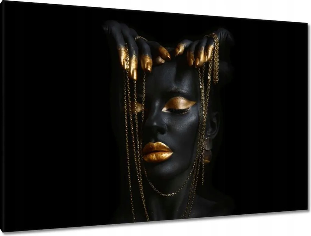 Vászonkép 120x80 Arany ékszerek az arcon