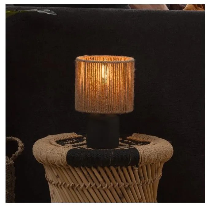 Atmosphera - Asztali lámpa KOBY 1xE14/40W/230V kender/fekete