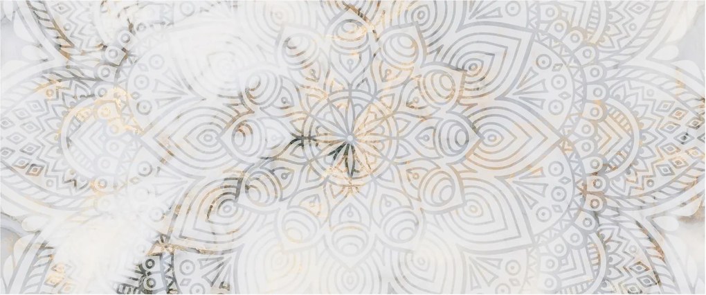 Egy fehér mandala képe (120x50 cm)