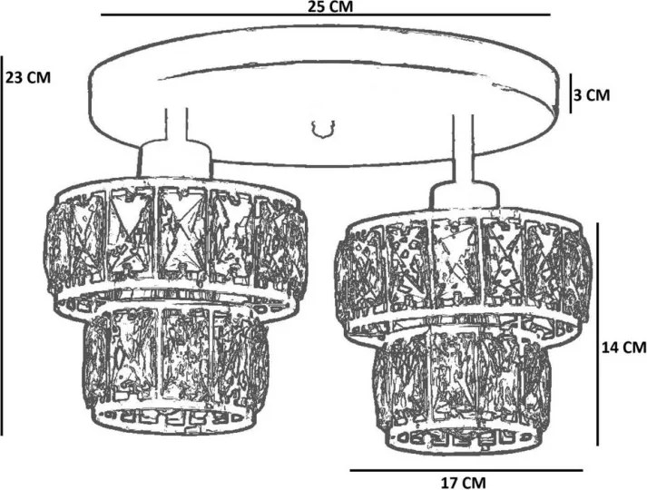 Fém függőlámpa, Ø17 cm – TR534LUN5980