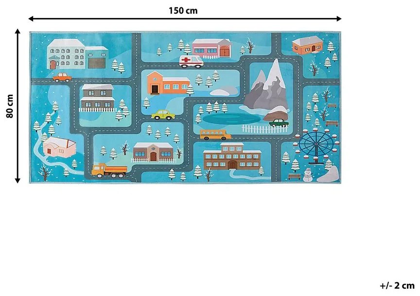 Városmintás Gyerekszoba Szőnyeg 80 x 150 cm KIGI Beliani