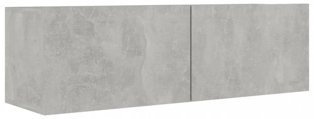 4 db betonszürke szerelt fa TV-szekrény 100 x 30 x 30 cm