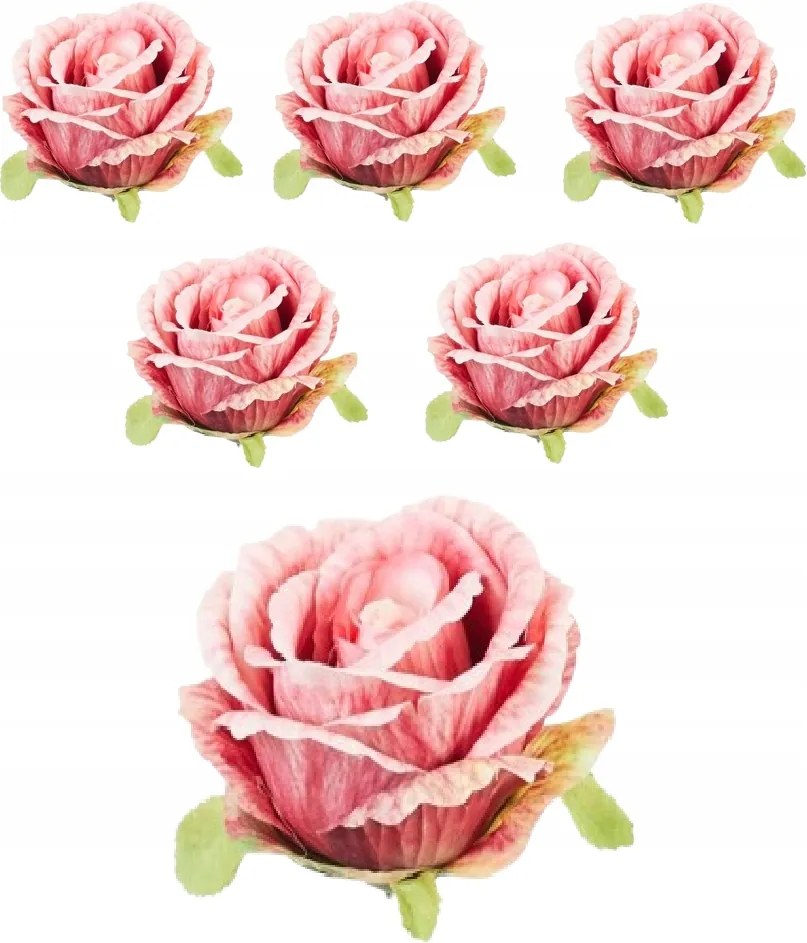 6x Mesterséges rózsa kötés fej bimbó mesterséges virágok rózsák