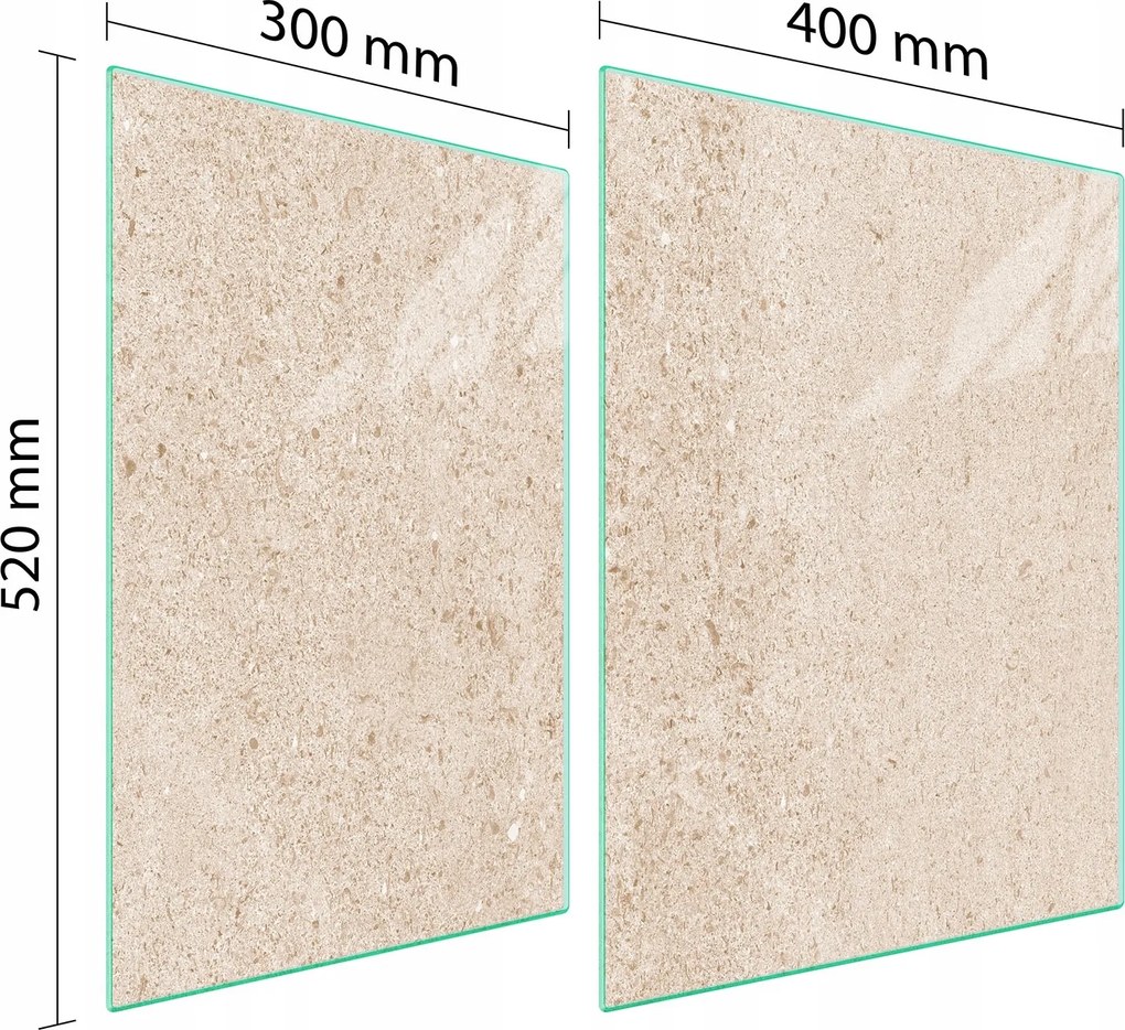 Üveg Tűzhelyvédő Főzőlap 70x52 Bézs Edzett Üveg