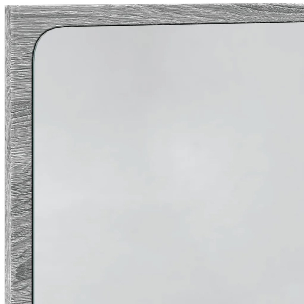 szürke sonoma szerelt fa LED-es fürdőszobatükör 60x8,5x38 cm