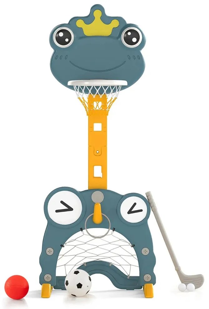 4 az 1-ben állítható magasságú kosárlabda palánk gyűrűdobálóval, narancs