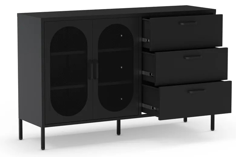 Fekete komód 140x90 cm Diora – Marckeric