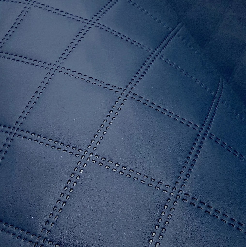 Sötétkék steppelt ökobőr dekorpanel 7x7cm Fali kárpit