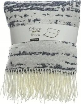 Dekoratív kockás/takaró, modern megjelenés, rojtokkal