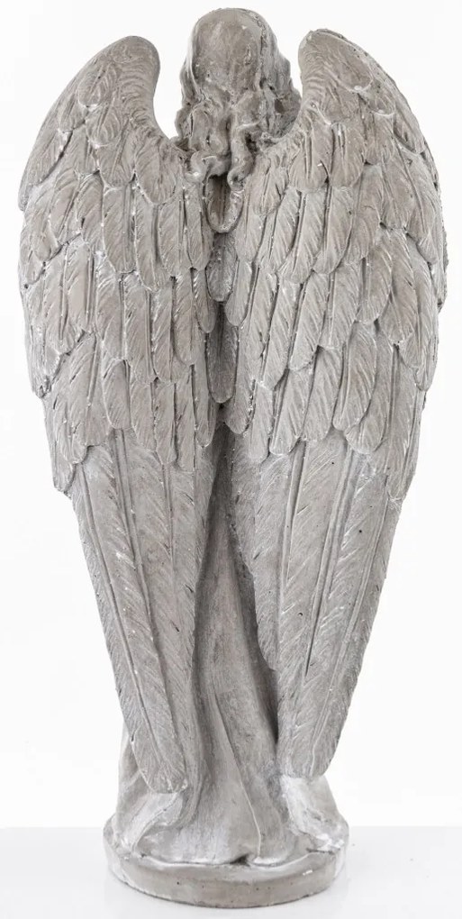 Dekoratív figura angyal Cement Szürke 60x30x17cm