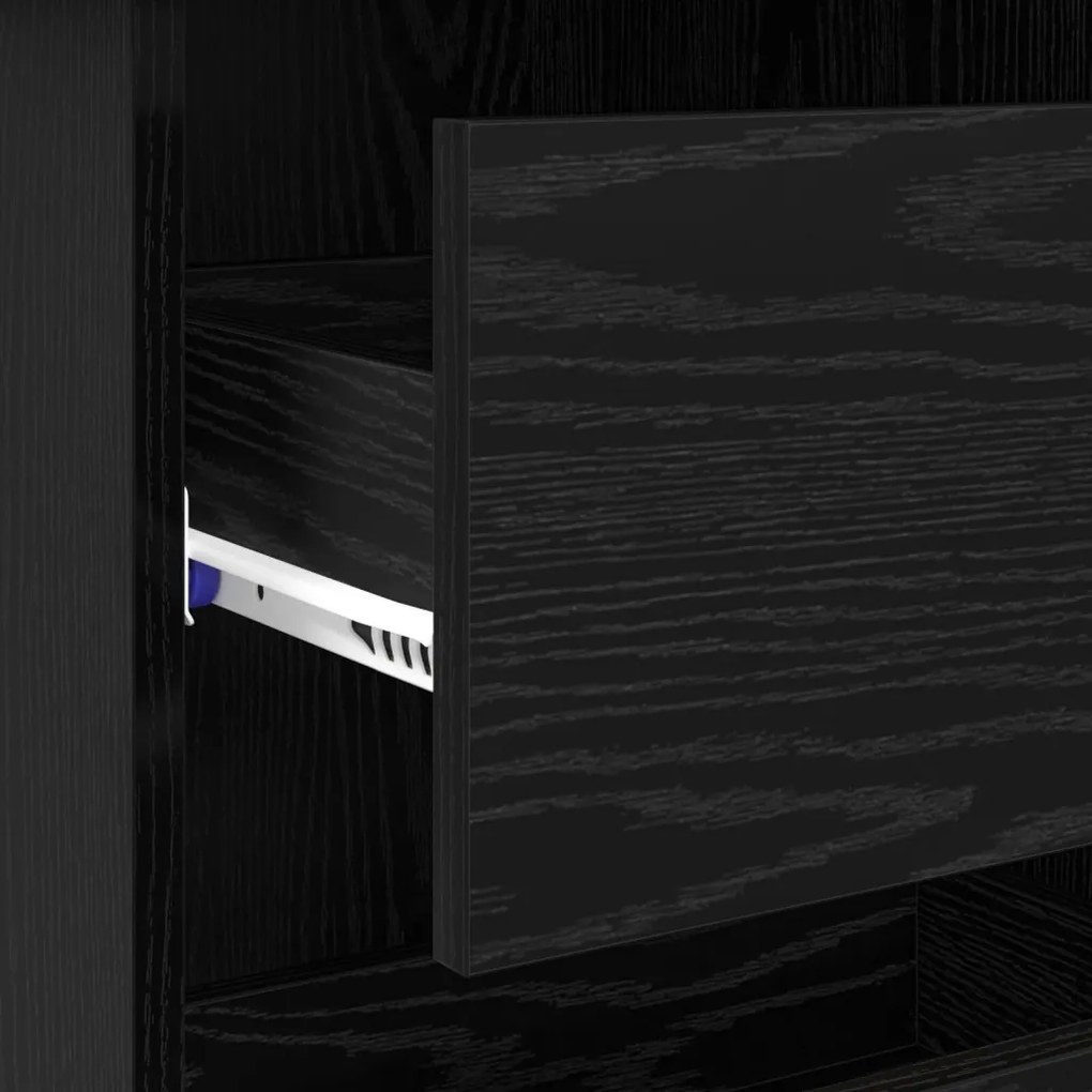 Asztal fiókkal polcokkal Musta tammi 90 x 37,5 x 75 cm Faanyag