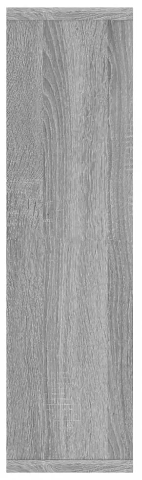 szürke sonoma színű tükrös szekrény LED-ekkel 76 x 15 x 55 cm