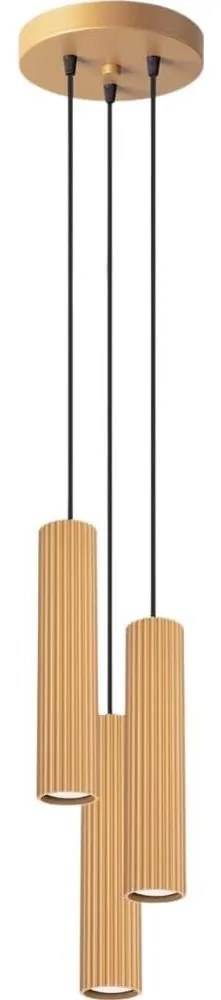 Sollux SL.1557 - Csillár zsinóron KARBON 3xGU10/10W/230V arany