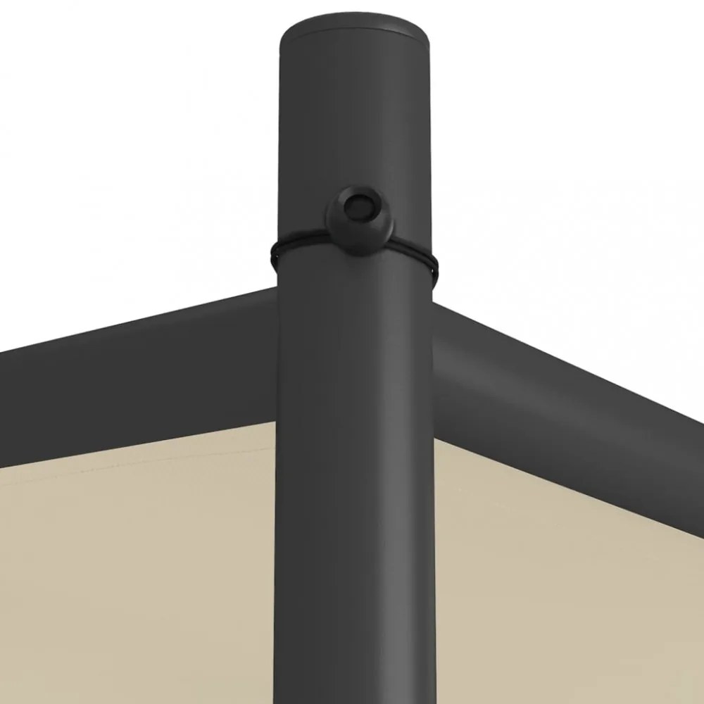 bézs szövet és acél pavilon 3 x 3 m 180 g/m²