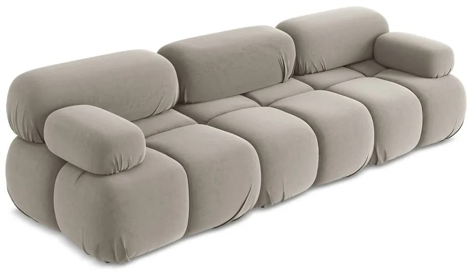 Bézs bársony moduláris kanapé 285 cm Lokua – Makamii