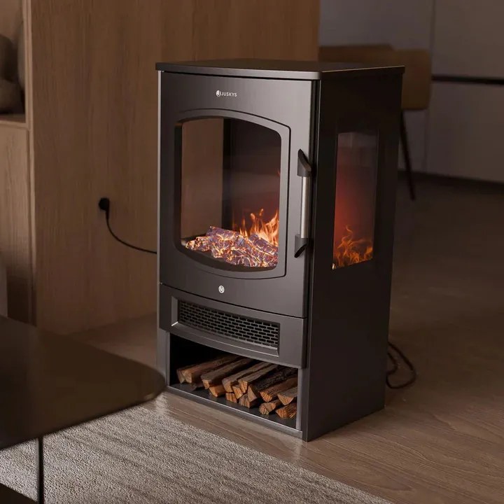 Juskys 1800W elektromos kandalló – fekete