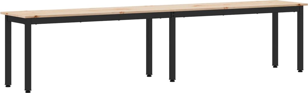 vidaXL pad Természetes 200 x 35 x 45 cm Tömör fenyőfa