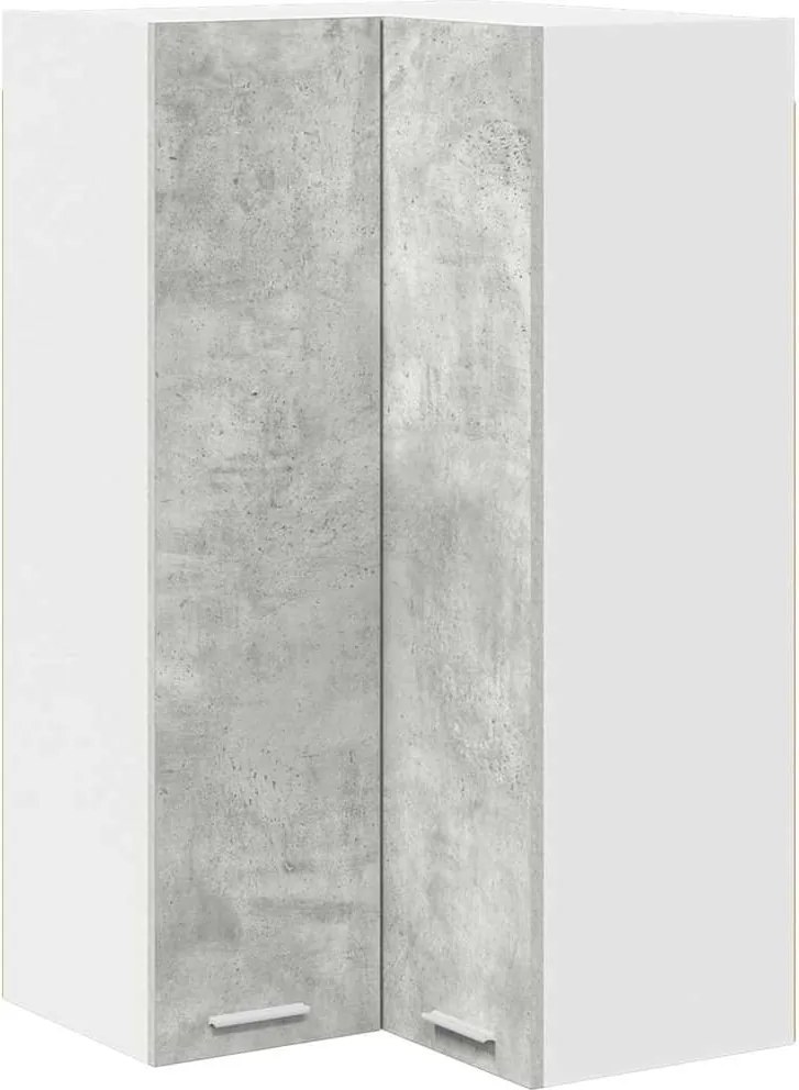 vidaXL Függő szekrény Beton szürke és fehér 57 x 57 x 100 cm Faanyag
