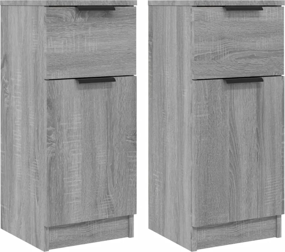 vidaXL 2 db szürke sonoma színű szerelt fa tálalószekrény 30x30x70 cm