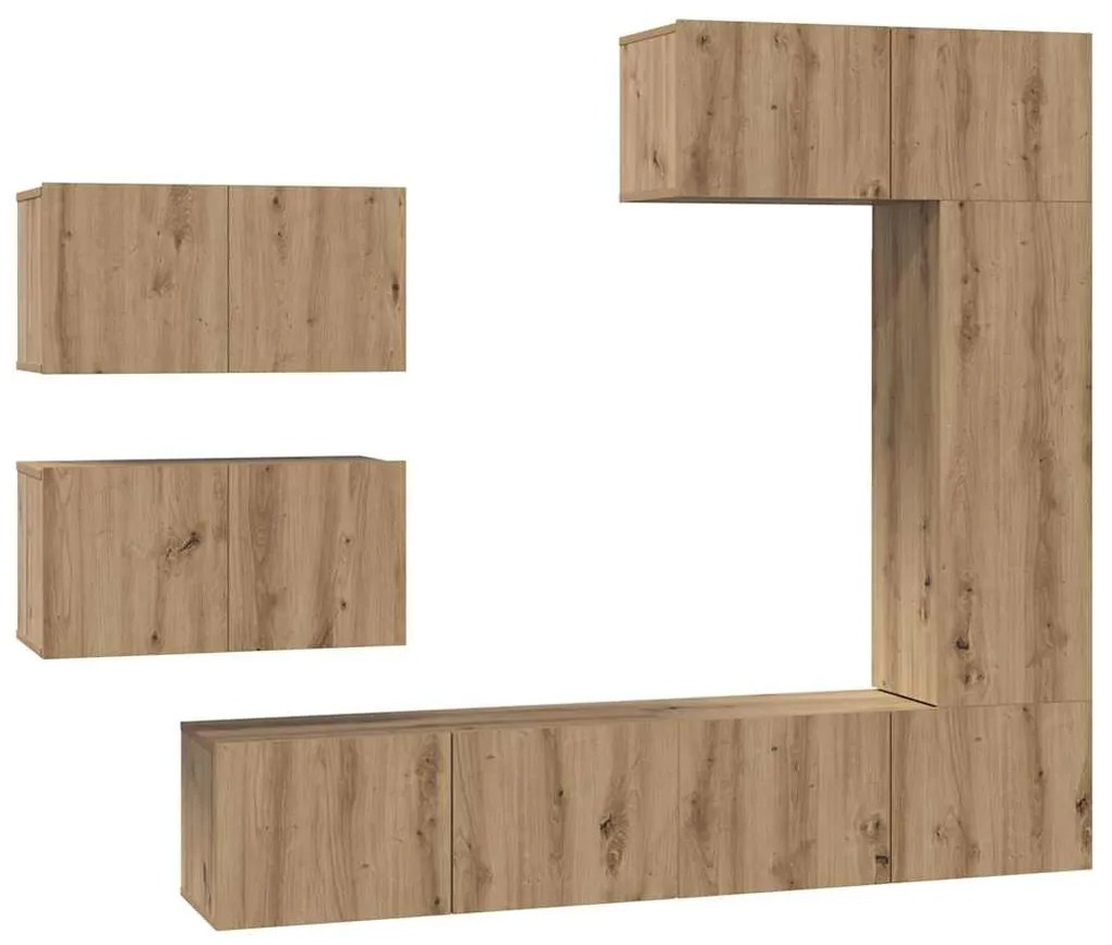 TV szekrény garnitúra 6 pcs kézműves tölgy 30.5 x 30 x 90 cm