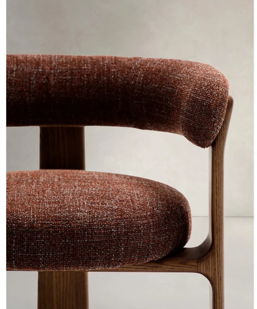 Barna kőrisfa karfás étkezőfotel Granite – Kave Home