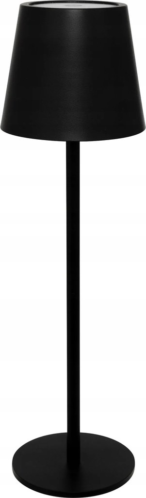 Kültéri Kerti Lámpa Terasz Vezeték Nélküli Usb 37 cm Fekete Fém