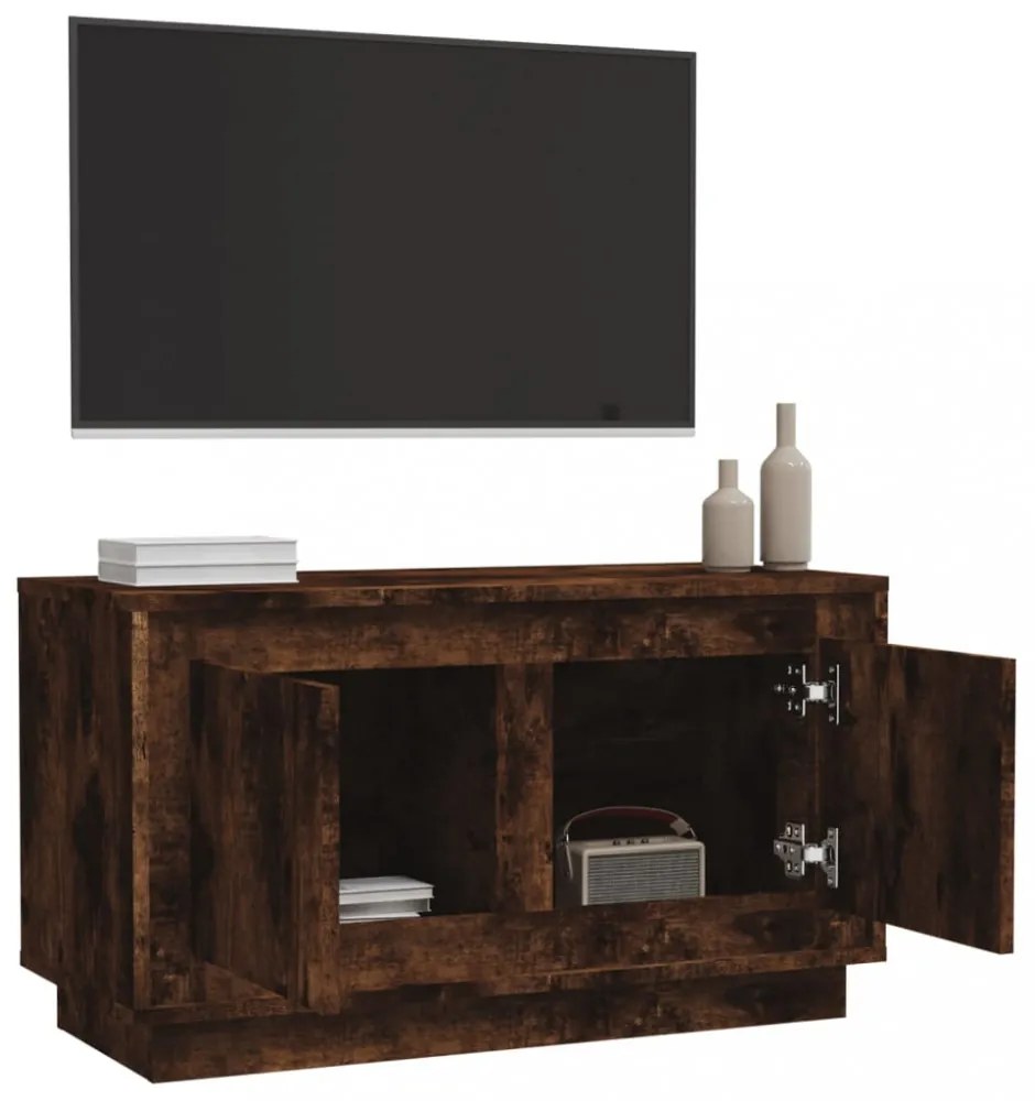 füstös tölgy színű szerelt fa TV-szekrény 80x35x45 cm