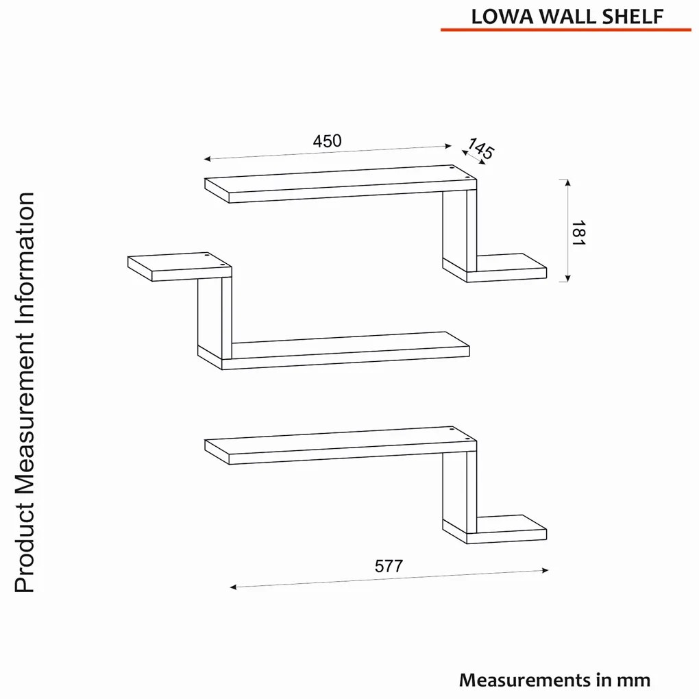 Lowa White polc, 3 db