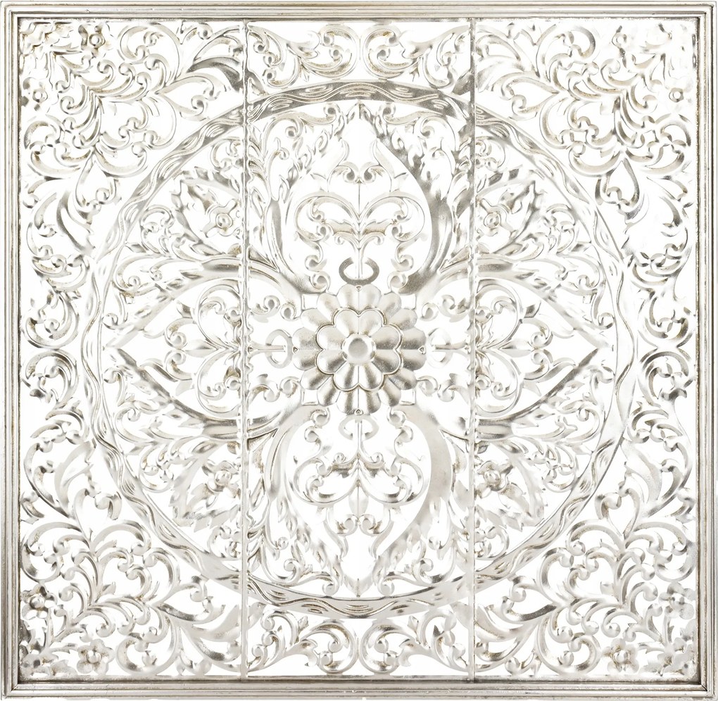 Fém Fali Dekoráció Retro négyzet ezüst virágos gótika minták