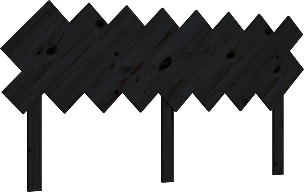 vidaXL fekete tömör fenyőfa ágyfejtámla 159,5x3x80,5 cm