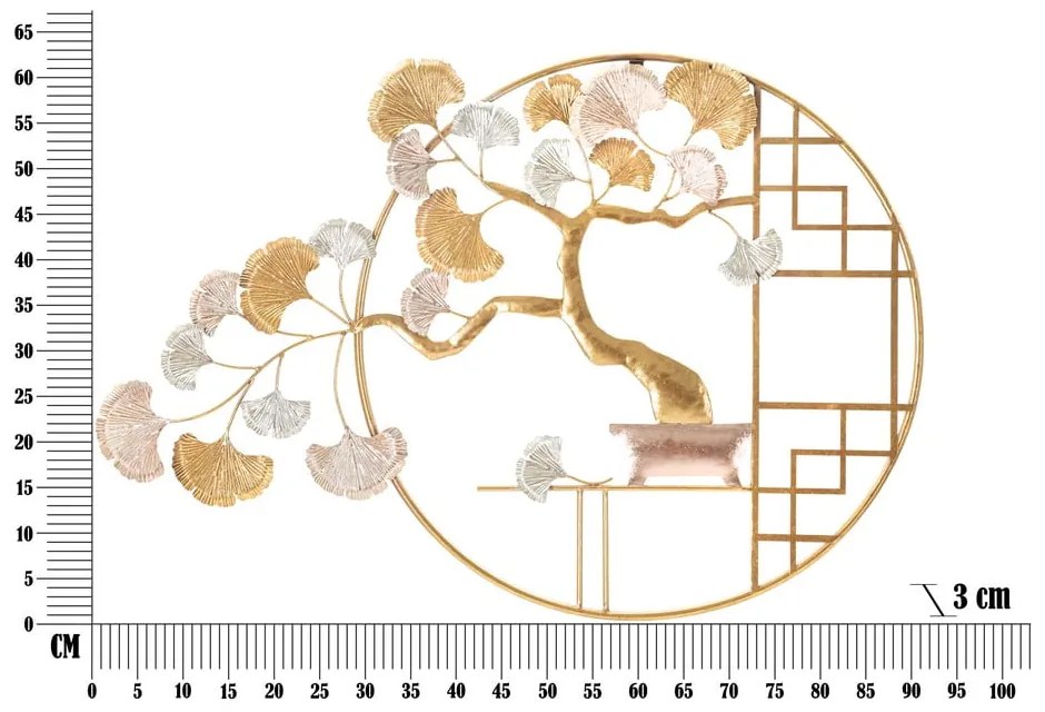 Fém fali dekoráció 91,5x63 cm Nippon – Mauro Ferretti