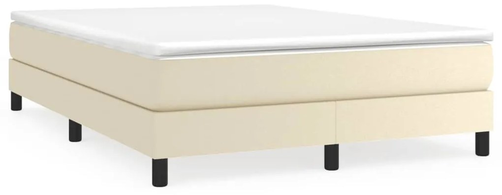 krémszínű műbőr ágykeret 140x190 cm