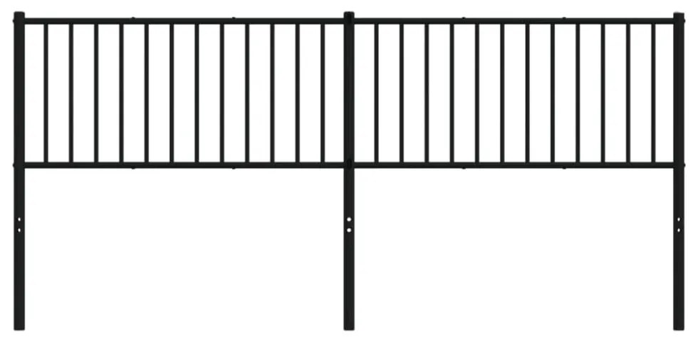 fekete fém fejtámla 193 cm