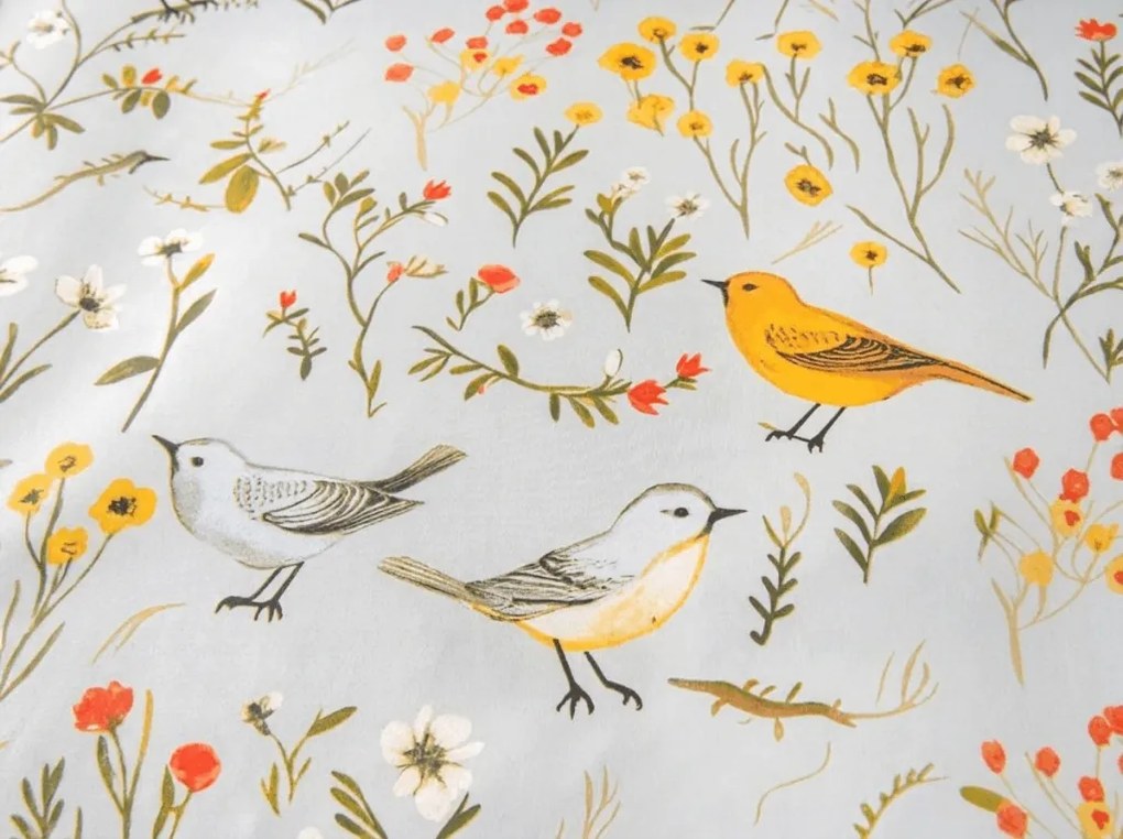 Mikroszálas ágyneműhuzat SPRING BIRDS színes kivitel Ágyneműhuzat mérete: 70 x 90 cm | 140 x 200 cm