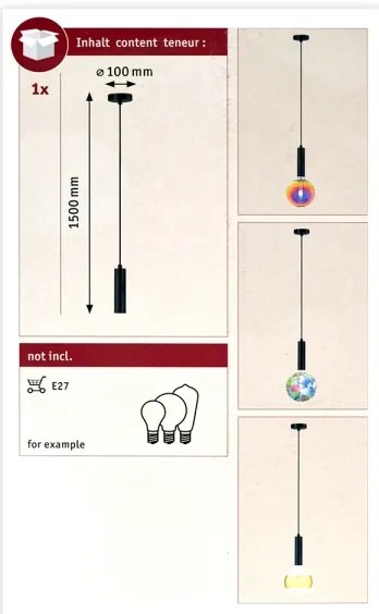 Paulmann 79757 - Csillár zsinóron NEORDIC 1xE27/20W/230V