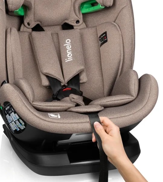 Lionelo - Forgatható autósülés alappal LAVENDER i-Size 76-150 cm bézs latte