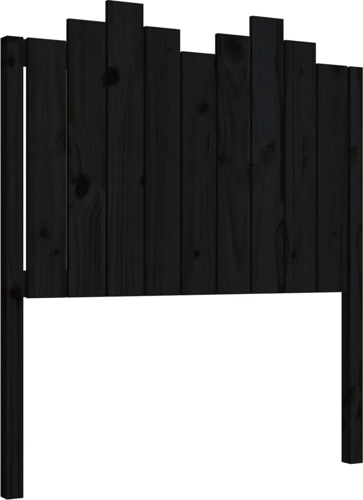 vidaXL fekete tömör fenyőfa ágyfejtámla 96x4x110 cm