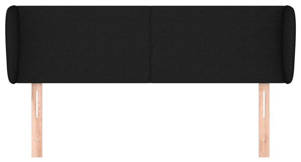 fekete szövet fejtámla szárnyakkal 147x23x78/88 cm