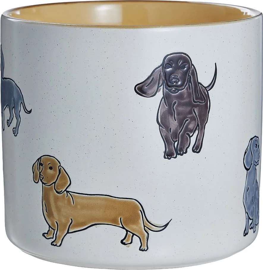 DOG LOVER kerámia kaspó Ø 18 cm , kutyás