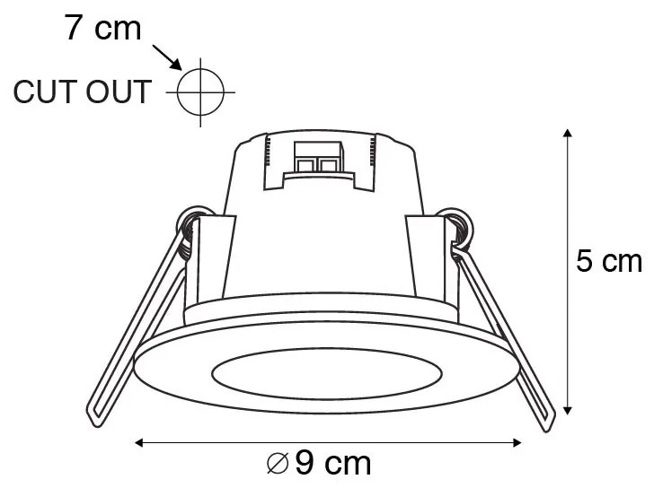 3 db beépített spotlámpa készlet fehér LED-del 3000K 4W IP65 - Blanca