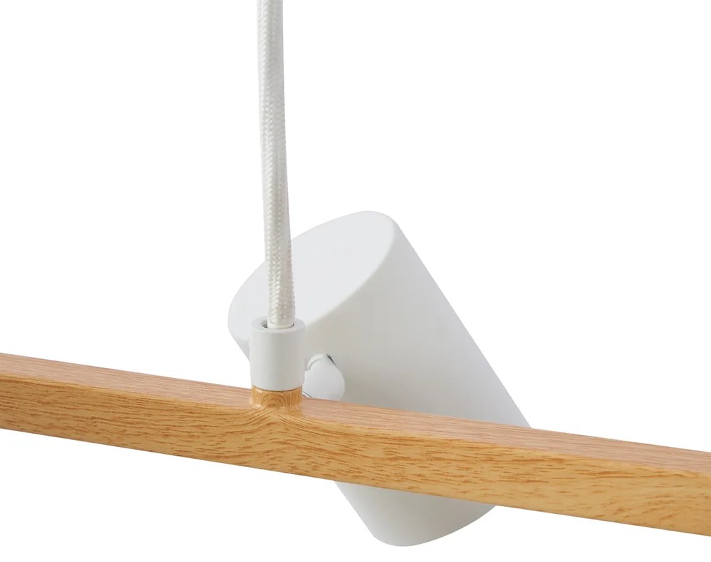 Modern függőlámpa fa mintázattal, fehér, 6-lámpás - Jeana Straight