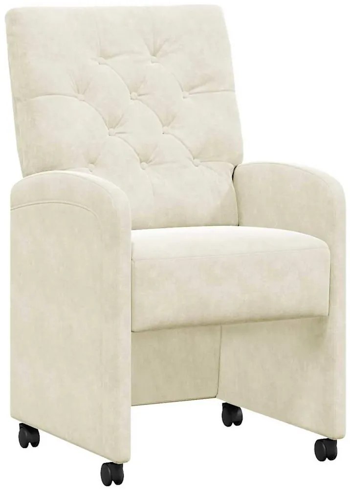 Kerekes Étkező Székek 2 pcs Krém 58 x 67 x 97 cm Bársony