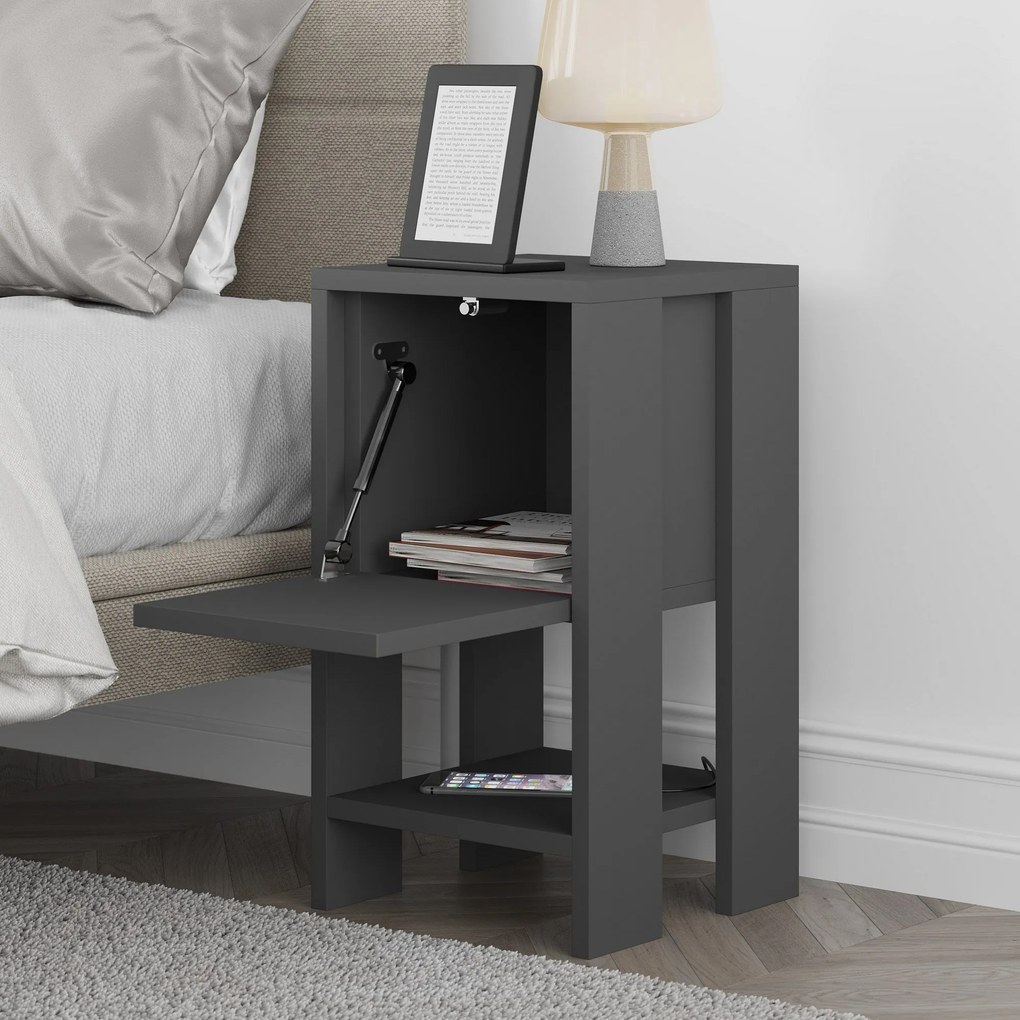 Éjjeliszekrény Ema - Anthracite, Anthracite
