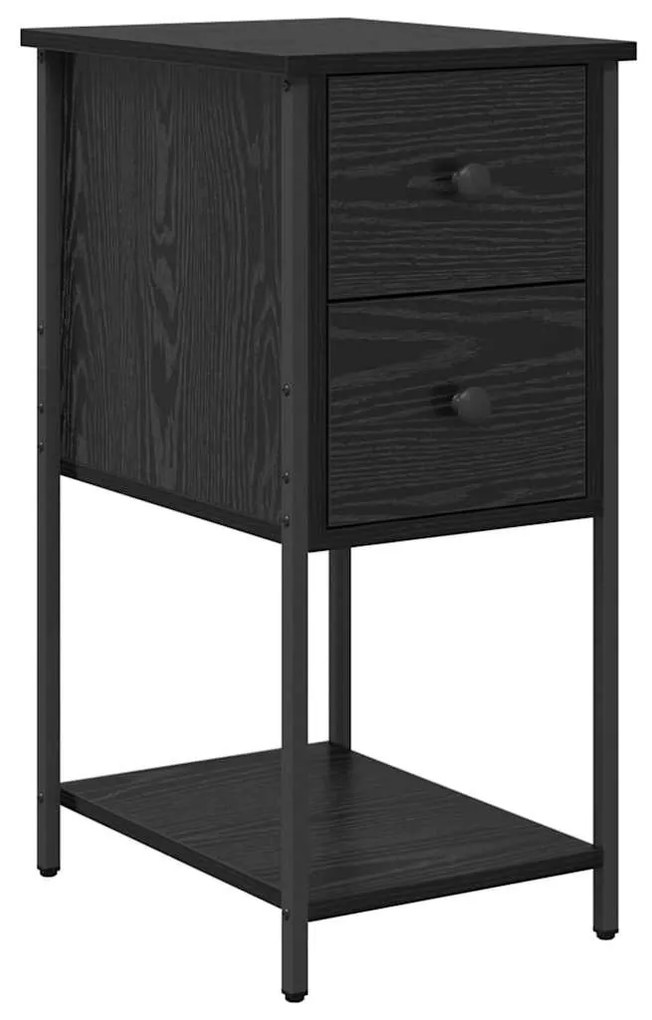 Éjjeliszekrény 2 pcs Musta tammi 32 x 42 x 70 cm Faanyag