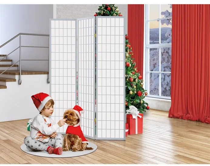 Fehér Tömörfa Paraván. EF-E803 WT