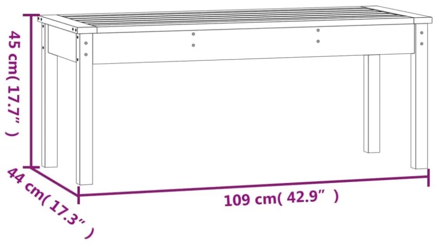 mézbarna tömör fenyőfa kerti pad 109x44x45 cm
