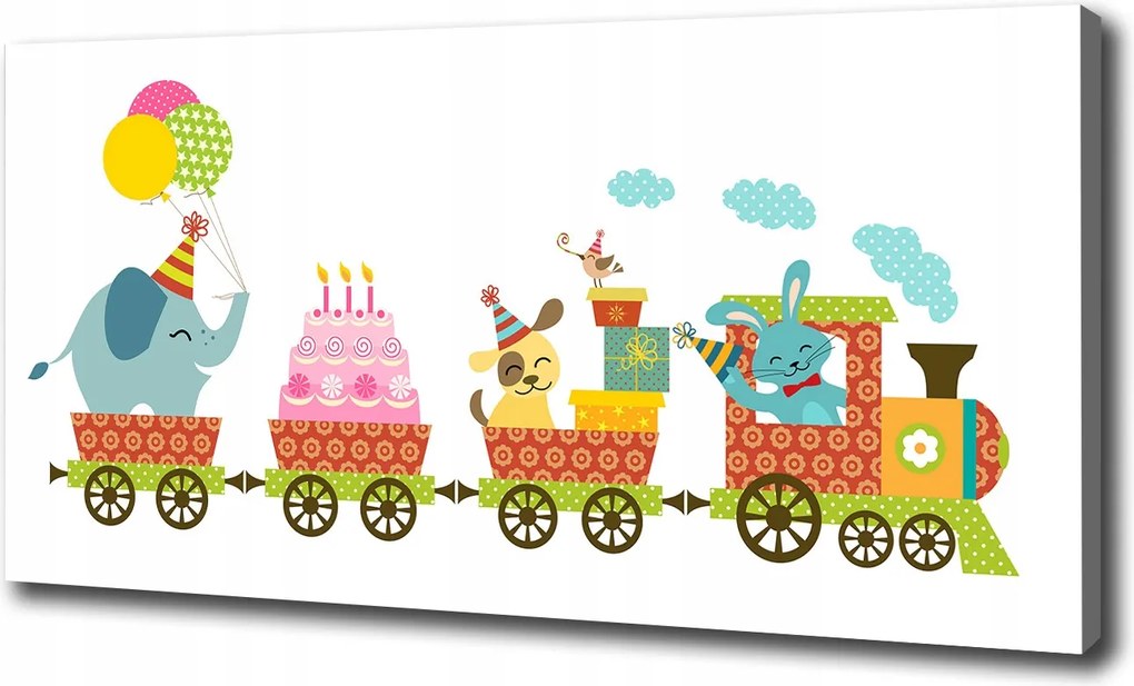 Vászonkép Vidám vonat 100x70 cm