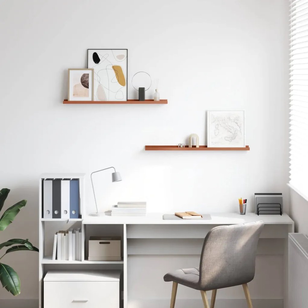 vidaXL Falpolc polcokkal tárolóval 2 pcs Piros 80 x 9 x 3 cm Faanyag